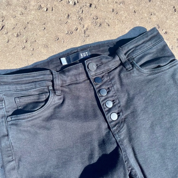 Kut from the Kloth black exposed button denim - Picture 2 of 5
